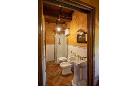 Torre di Vignale: Pavimentazione, Parete, Interior Design, Lavandino Del Bagno, Pavimento, Idraulico Fixture, Legna, Bagno, Lavello, Soffitto