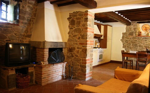 Podere della Crocchia: Camera, Proprietà, Costruzione, Camino, Soggiorno, Focolare, Interior Design, Mobilia, Casa, Parete