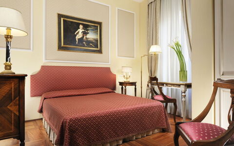 Camera da letto con vista su corte interna