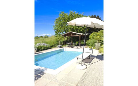 Casetta i Ciliegi: Giardino, Villetta, Agriturismo, Shade, Landscaping, Estate, Cortile, Backyard, Muro ​​Di Pietra, Hacienda