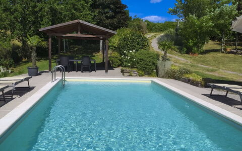 Casetta i Ciliegi: Giardino, Villetta, Agriturismo, Shade, Landscaping, Estate, Cortile, Backyard, Muro ​​Di Pietra, Hacienda